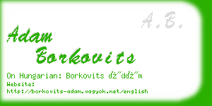 adam borkovits business card